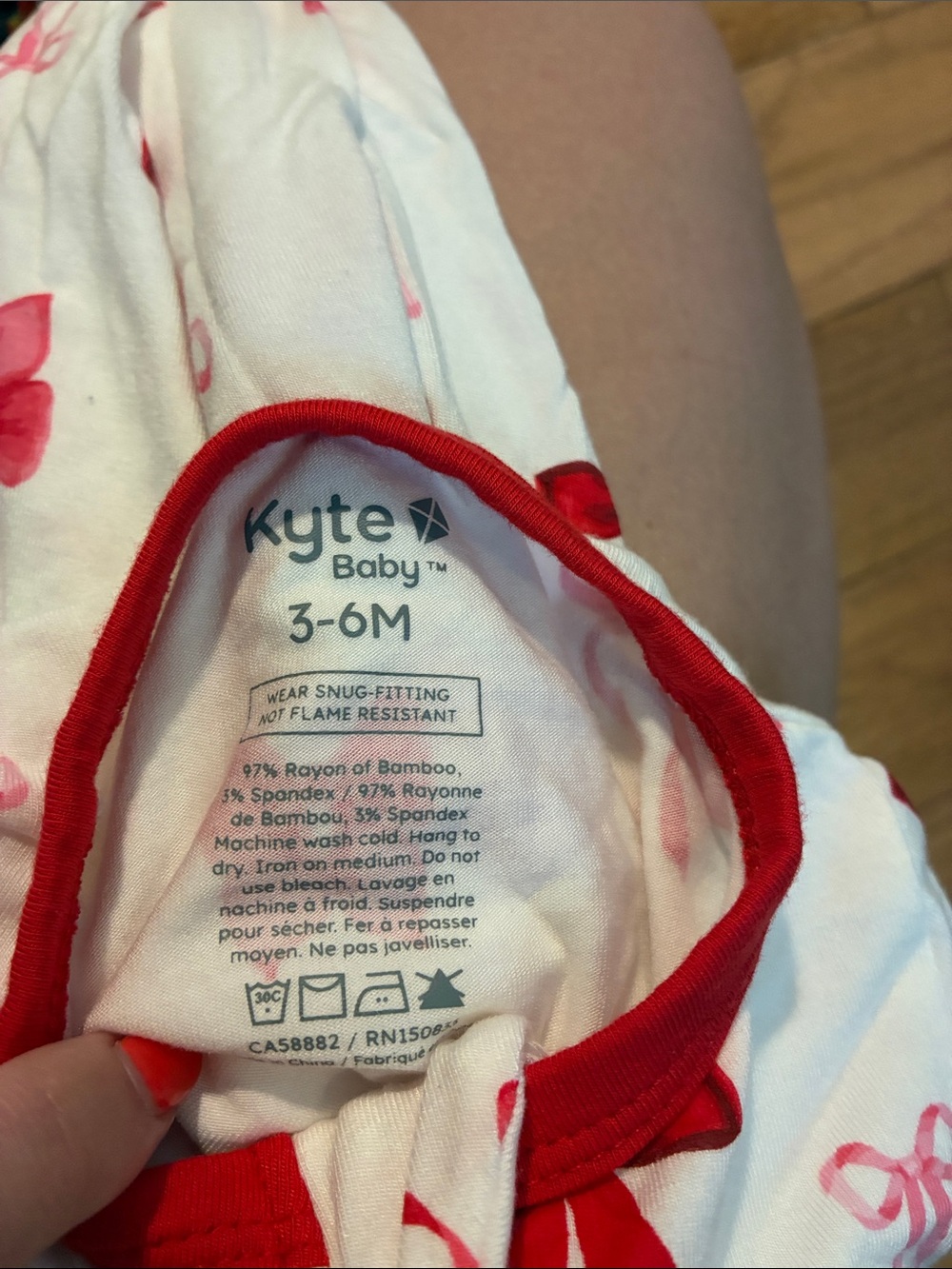 Kyte BABY White Footie with Pink & Red Bow Print - Picture 3 of 3